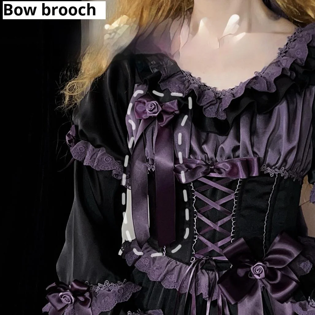 Stacked Black Currant - Gothic Lolita OP Dress, Detachable Skirt Hem - Image 26