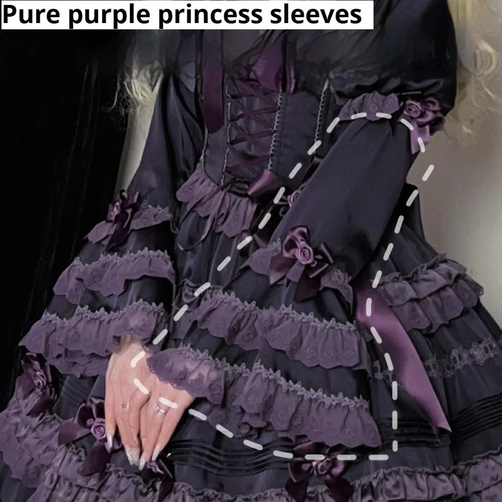Stacked Black Currant - Gothic Lolita OP Dress, Detachable Skirt Hem - Image 29