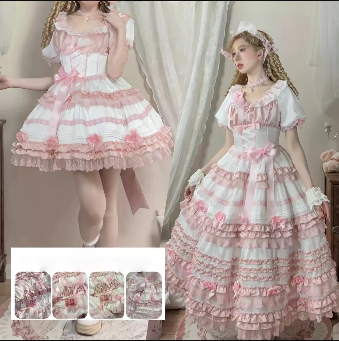 Stacked Black Currant - Gothic Lolita OP Dress, Detachable Skirt Hem - Image 35