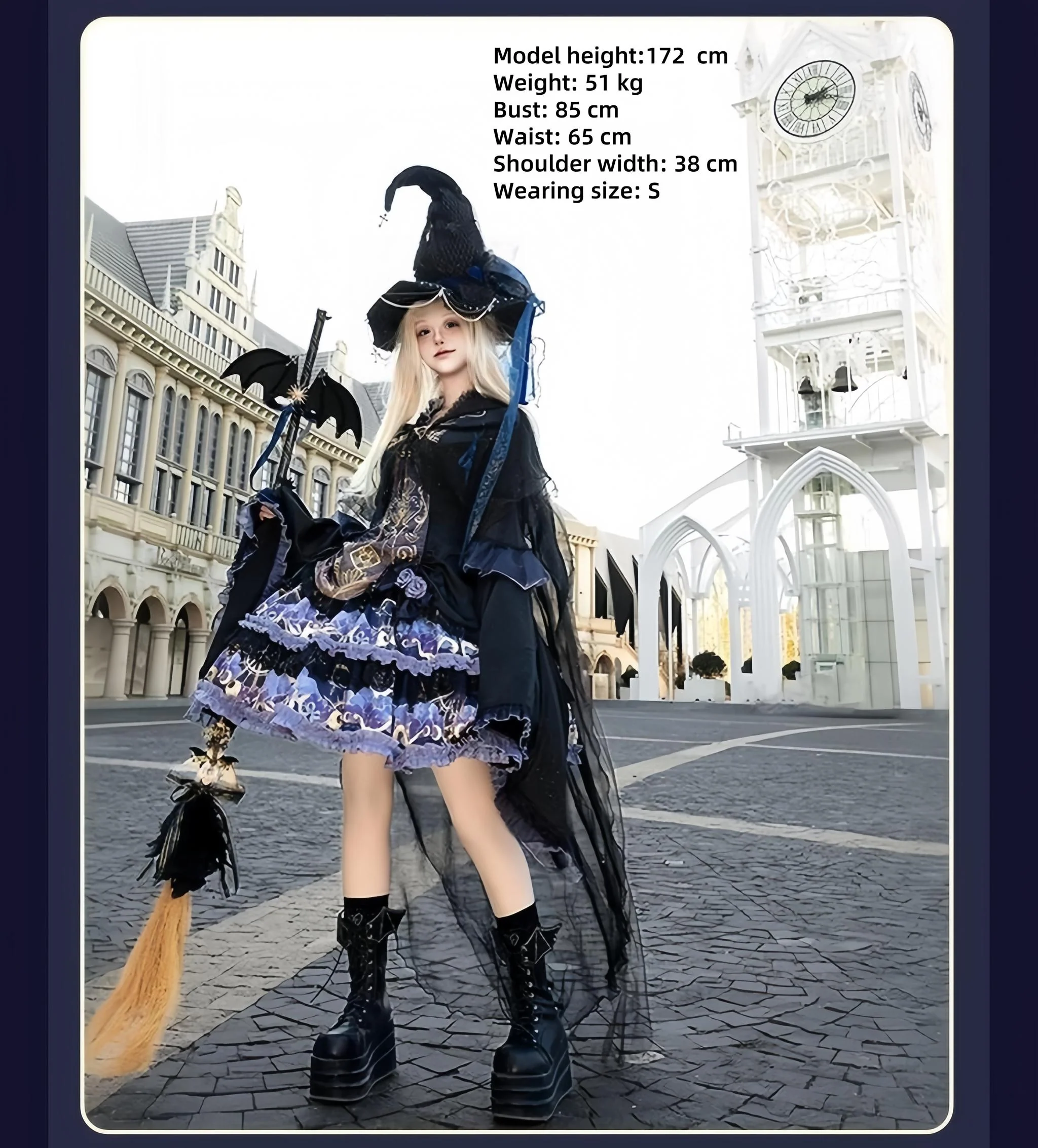 Astro Cat - Gothic Lolita OP Suit Witch Lolita Dress and Shawl - Image 11