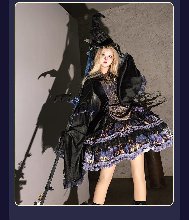 Astro Cat - Gothic Lolita OP Suit Witch Lolita Dress and Shawl - Image 12