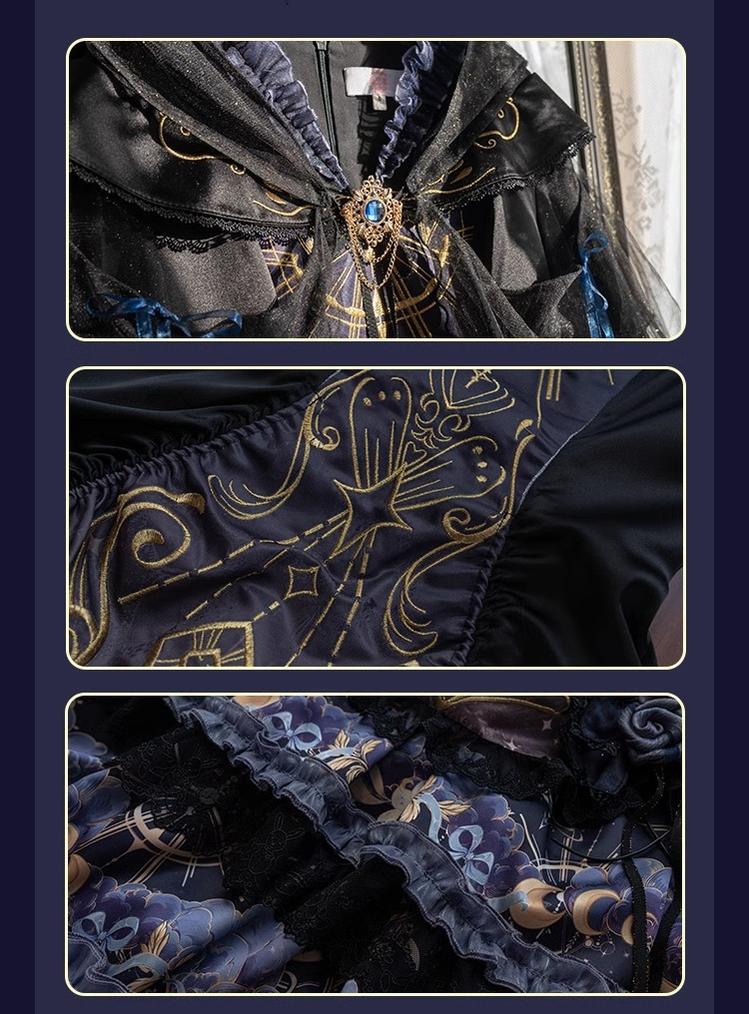Astro Cat - Gothic Lolita OP Suit Witch Lolita Dress and Shawl - Image 13