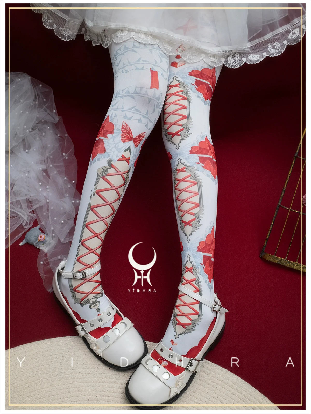 Yidhra - Gothic Lolita Pantyhose With Cute Prints - Image 11