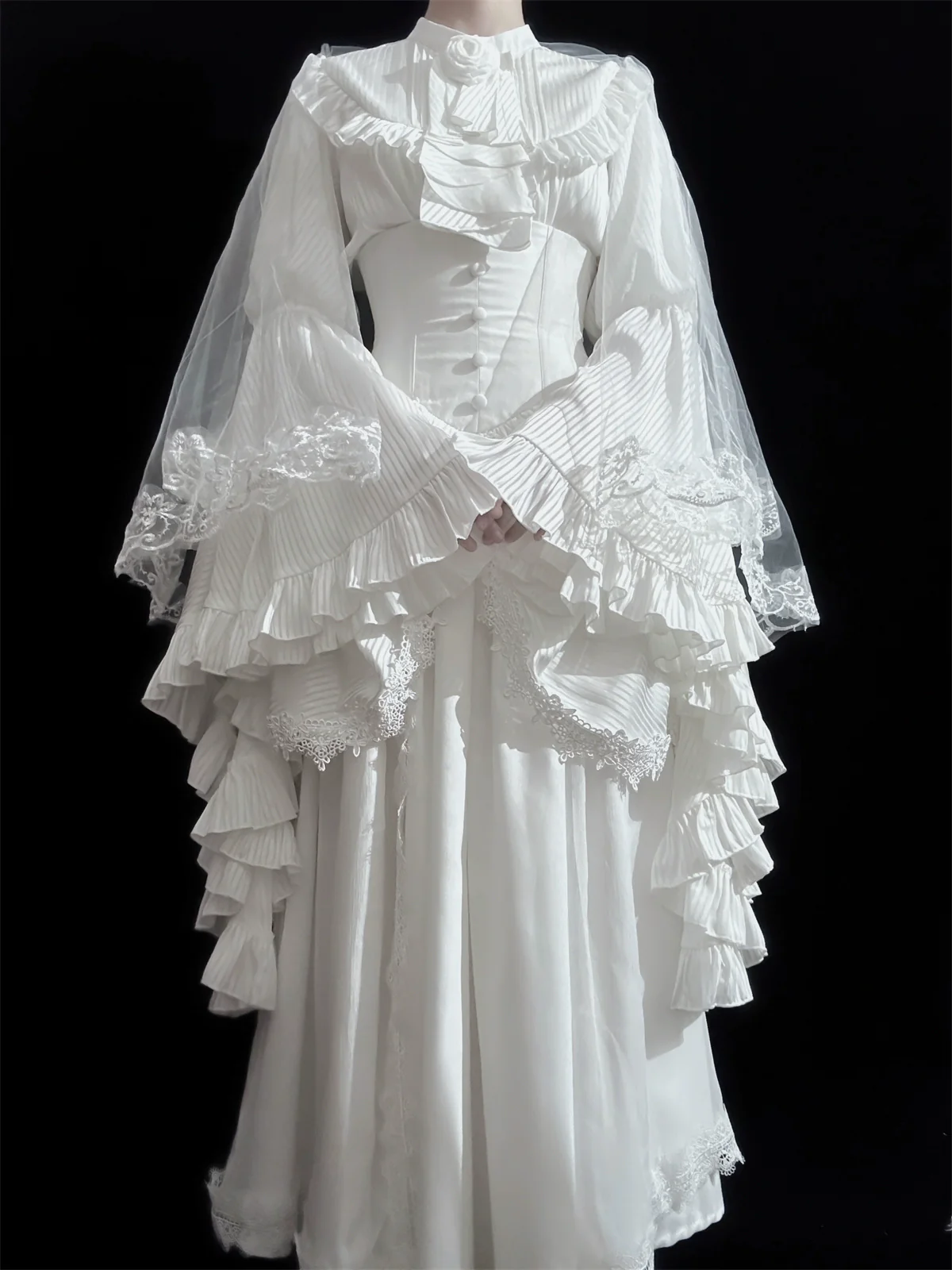 Muppet Mind Ben - Dreaming - Gothic Lolita Princess Sleeves Blouse Striped Printing - Image 16