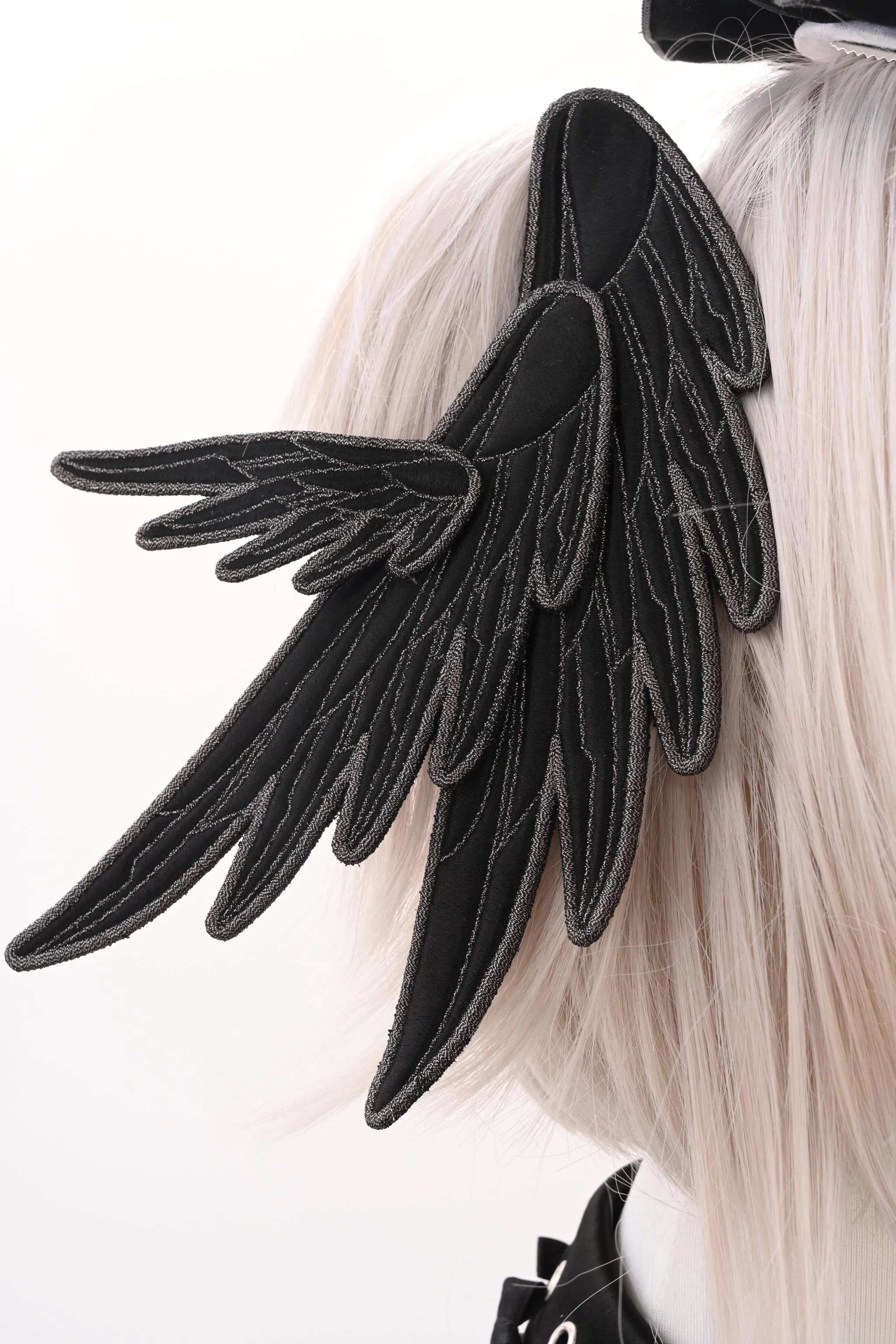 LustrE - Metallic Angel Black - Gothic Lolita Rhinestone Top & Ruffled Skirt Set - Image 32