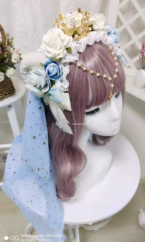 Yu Xixixi - Gothic Lolita Rose Crown KC with Veil Pendant Customized - Image 3