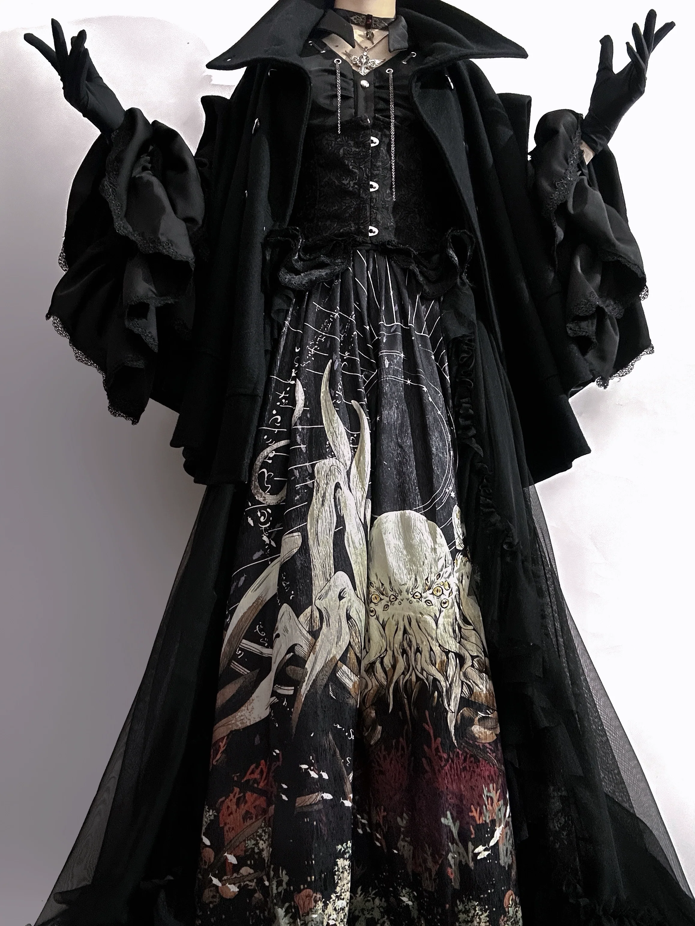 Reborn Ancient God - Gothic Lolita Shirt & Skirt Set - Image 10