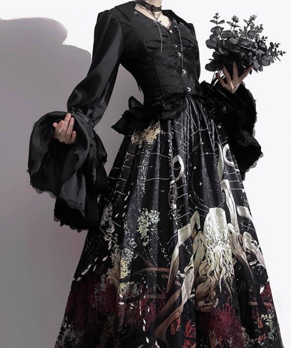 Reborn Ancient God - Gothic Lolita Shirt & Skirt Set - Image 12