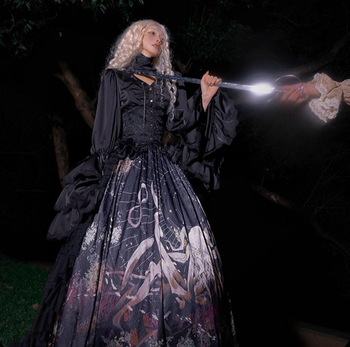 Reborn Ancient God - Gothic Lolita Shirt & Skirt Set - Image 21