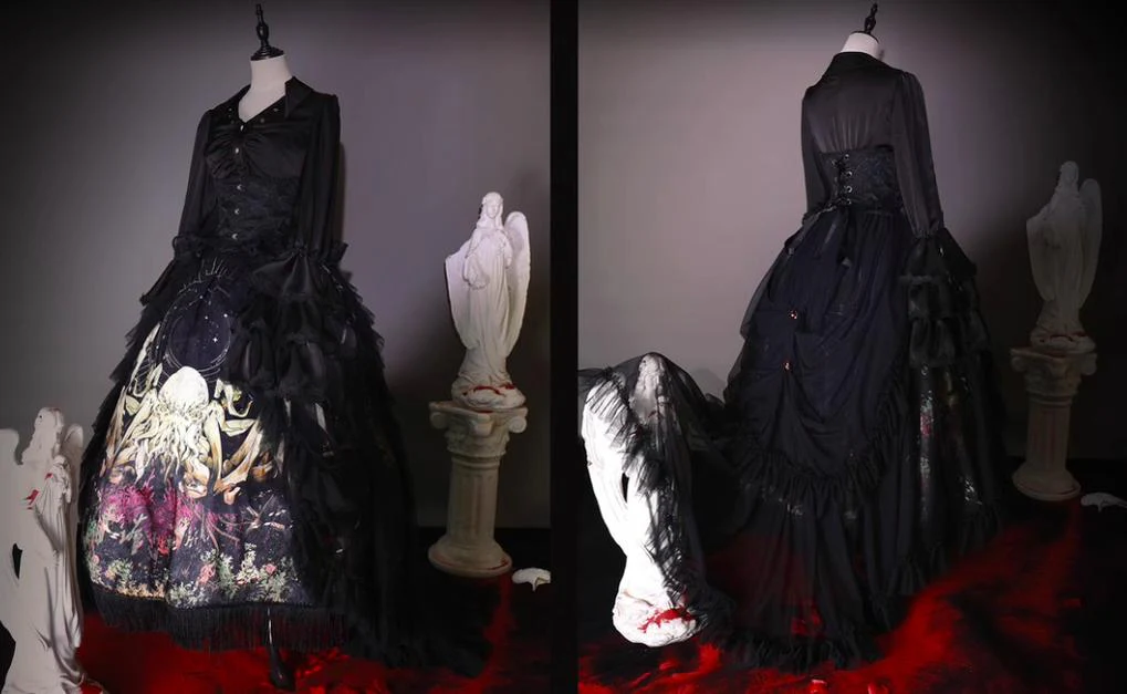 Reborn Ancient God - Gothic Lolita Shirt & Skirt Set - Image 27