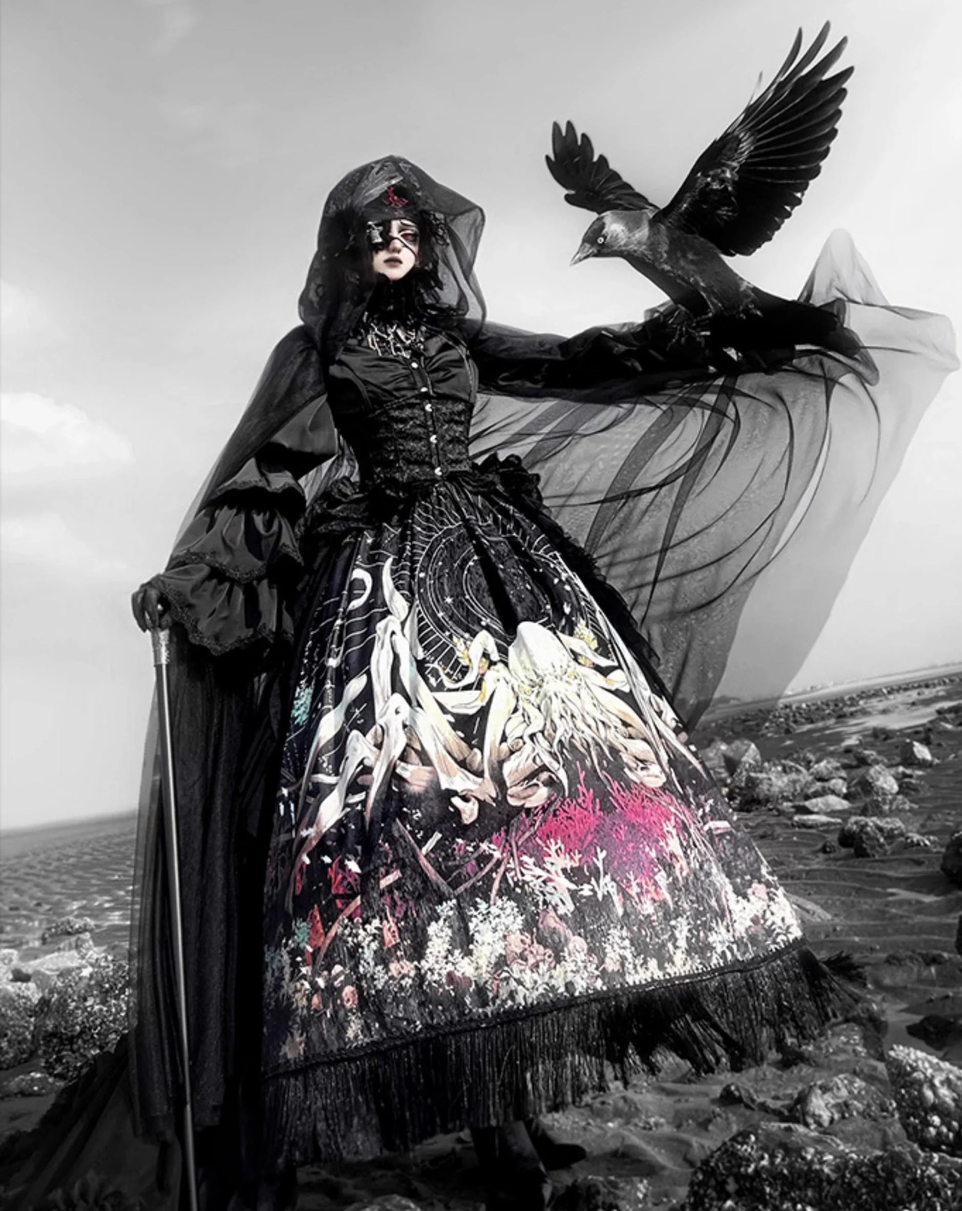 Reborn Ancient God - Gothic Lolita Shirt & Skirt Set - Image 6