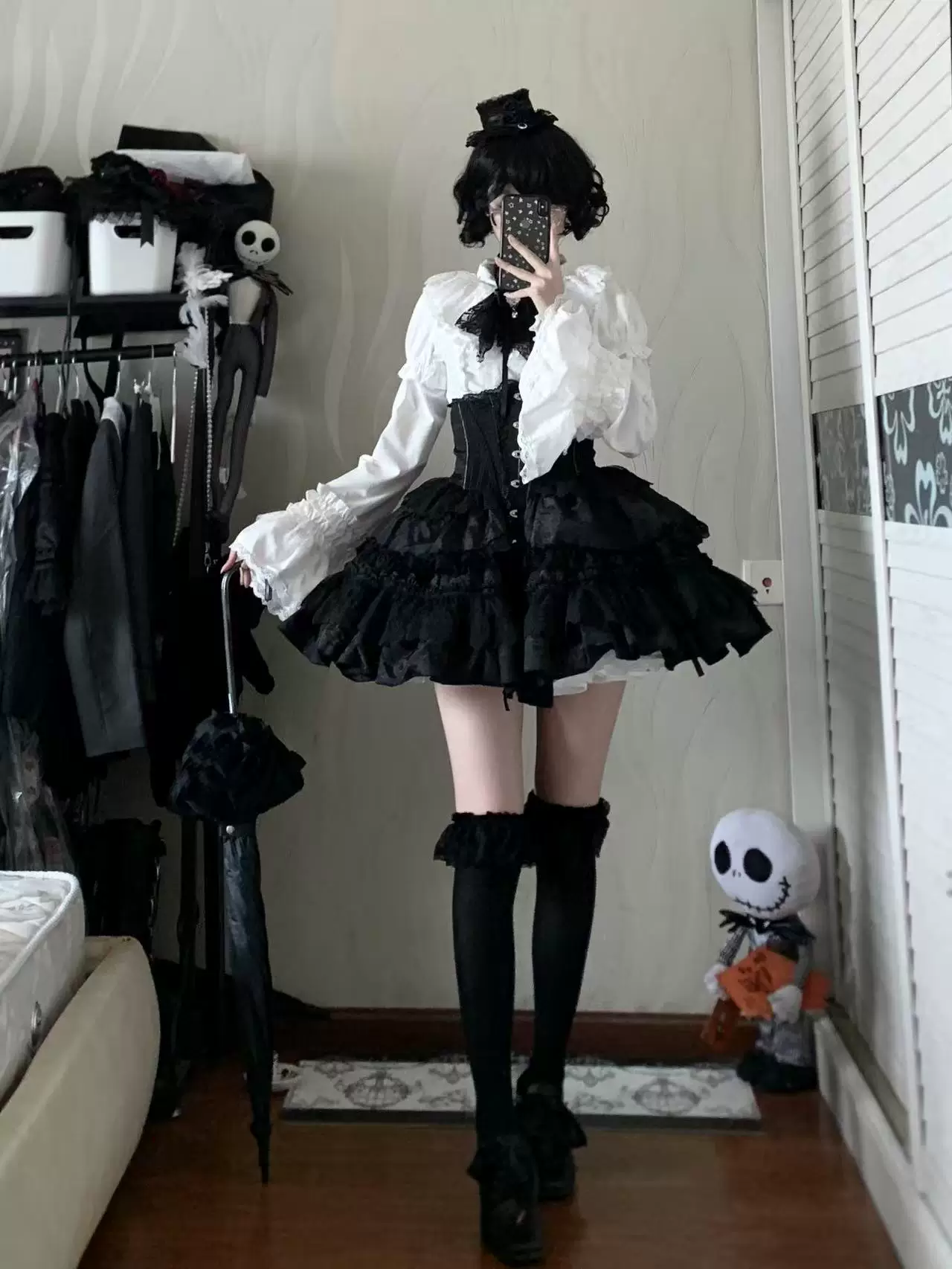 Eclipse Night - Gothic Lolita Shirt Set, Boning Corset Skirt - Image 2