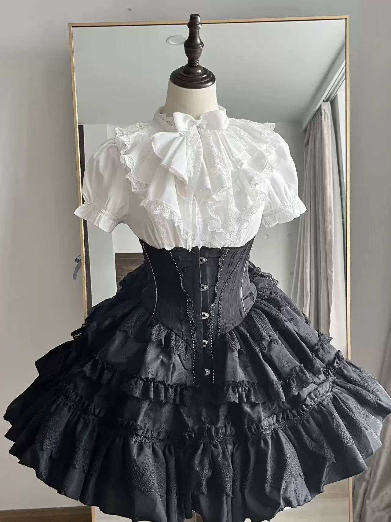 Eclipse Night - Gothic Lolita Shirt Set, Boning Corset Skirt - Image 6