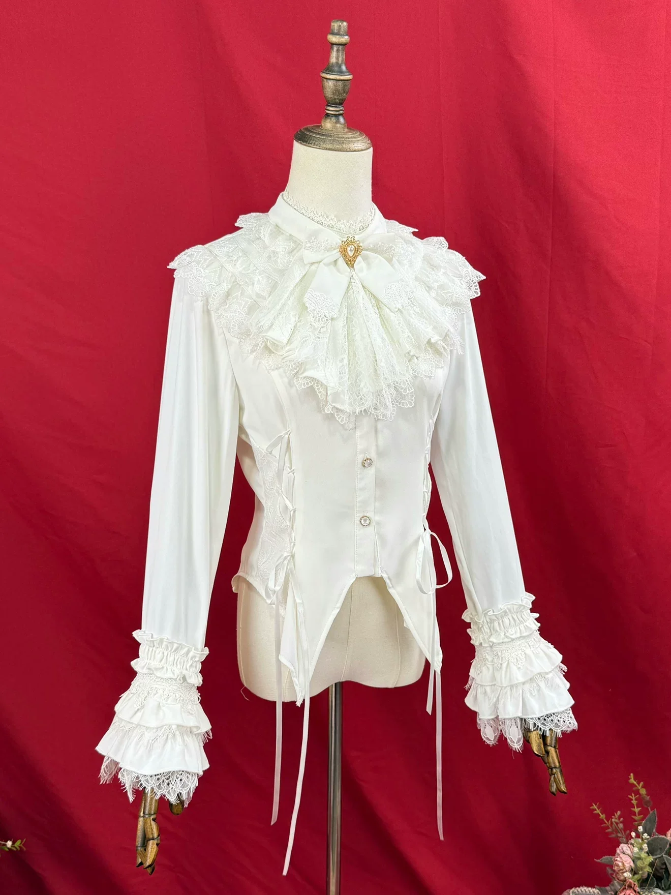Broken Winged Bat - Gothic Lolita Shirt & SK Set, Bat-wing Shaped Hem - Image 2
