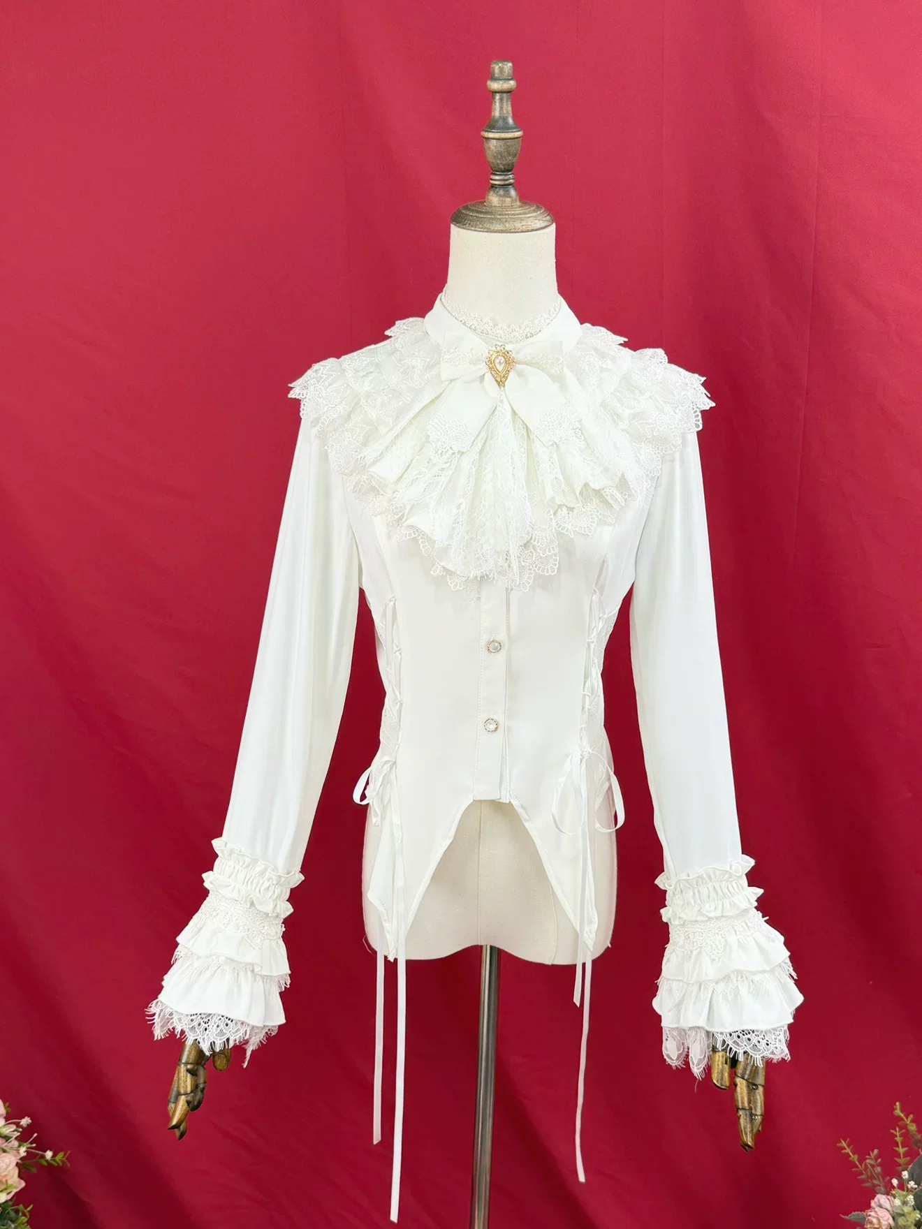 Broken Winged Bat - Gothic Lolita Shirt & SK Set, Bat-wing Shaped Hem - Image 6