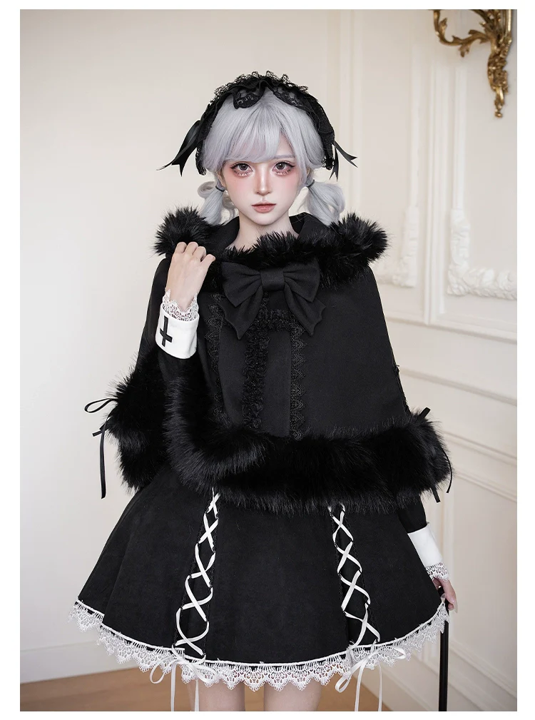 With PUJI - Rose Doll - Gothic Lolita Short OP, Mermaid Dress - Image 23