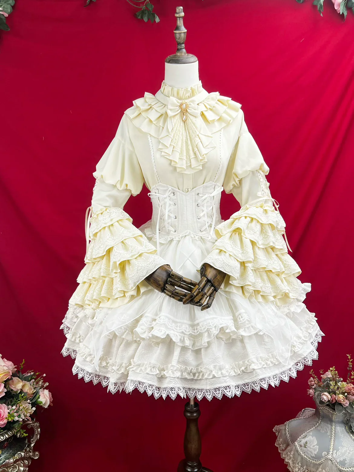 Good and Evil Angel - Gothic Lolita SK, Retro Princess Sleeve Blouse - Image 21
