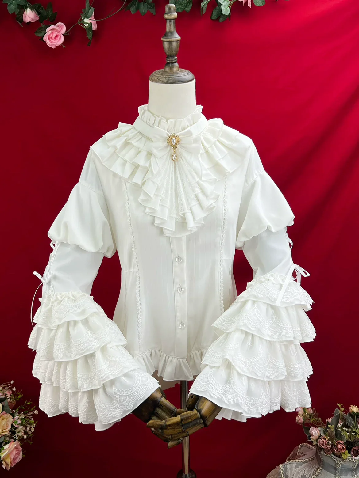 Good and Evil Angel - Gothic Lolita SK, Retro Princess Sleeve Blouse - Image 26