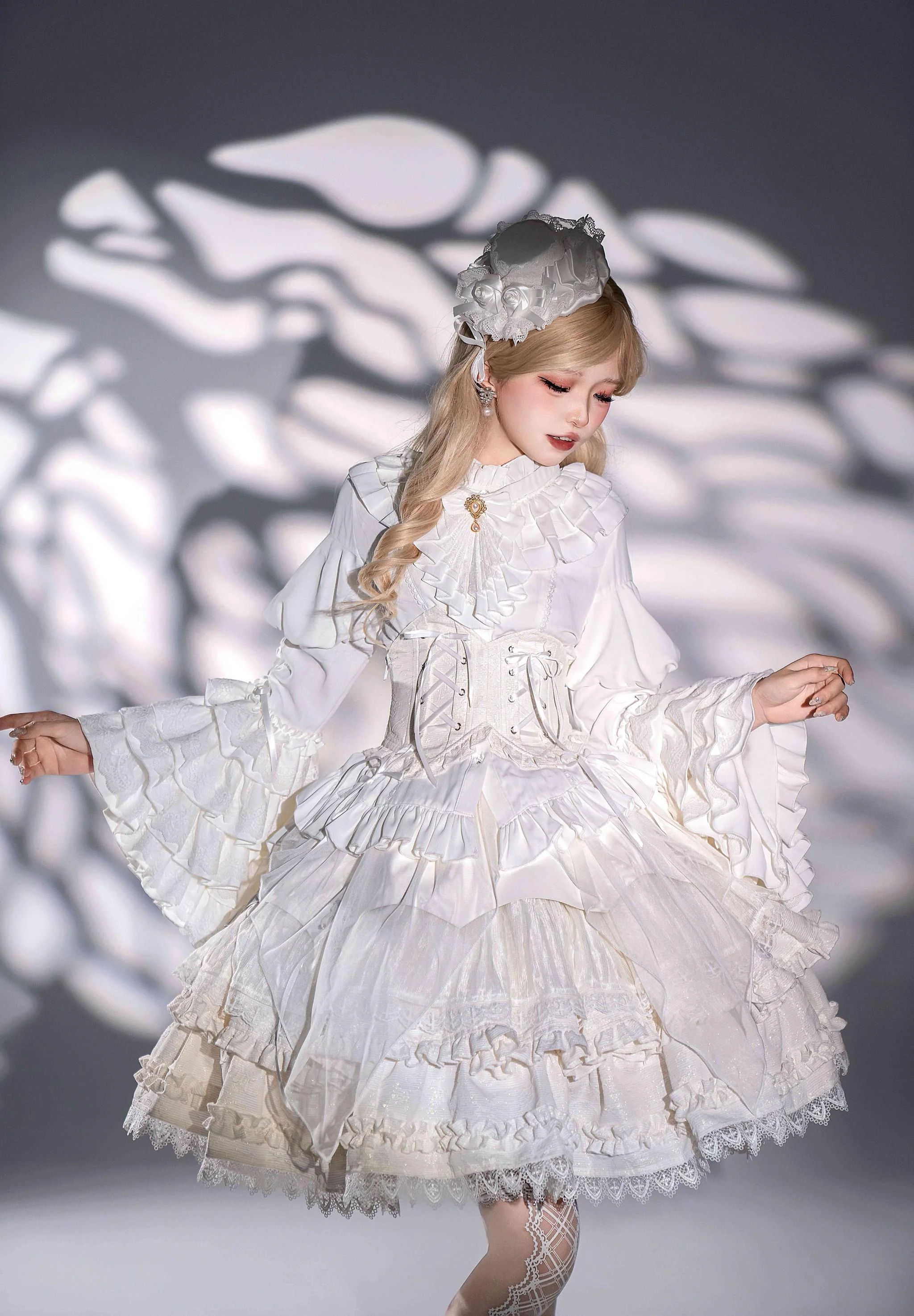 Good and Evil Angel - Gothic Lolita SK, Retro Princess Sleeve Blouse - Image 41