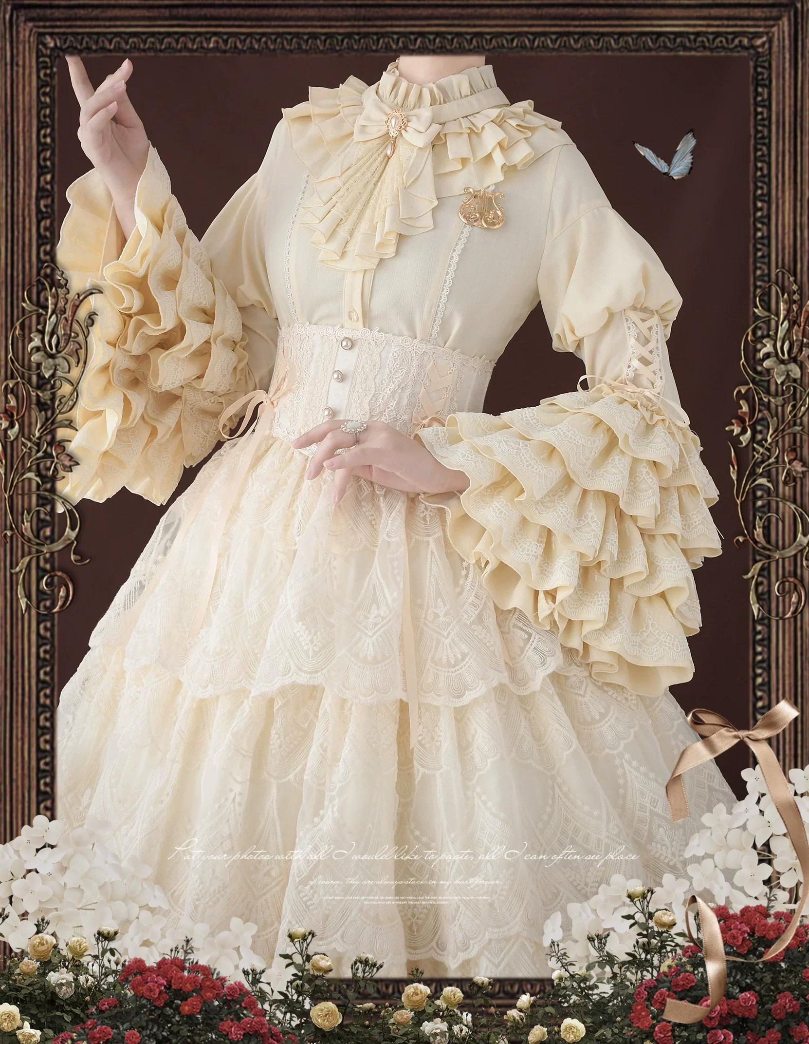 Good and Evil Angel - Gothic Lolita SK, Retro Princess Sleeve Blouse - Image 46