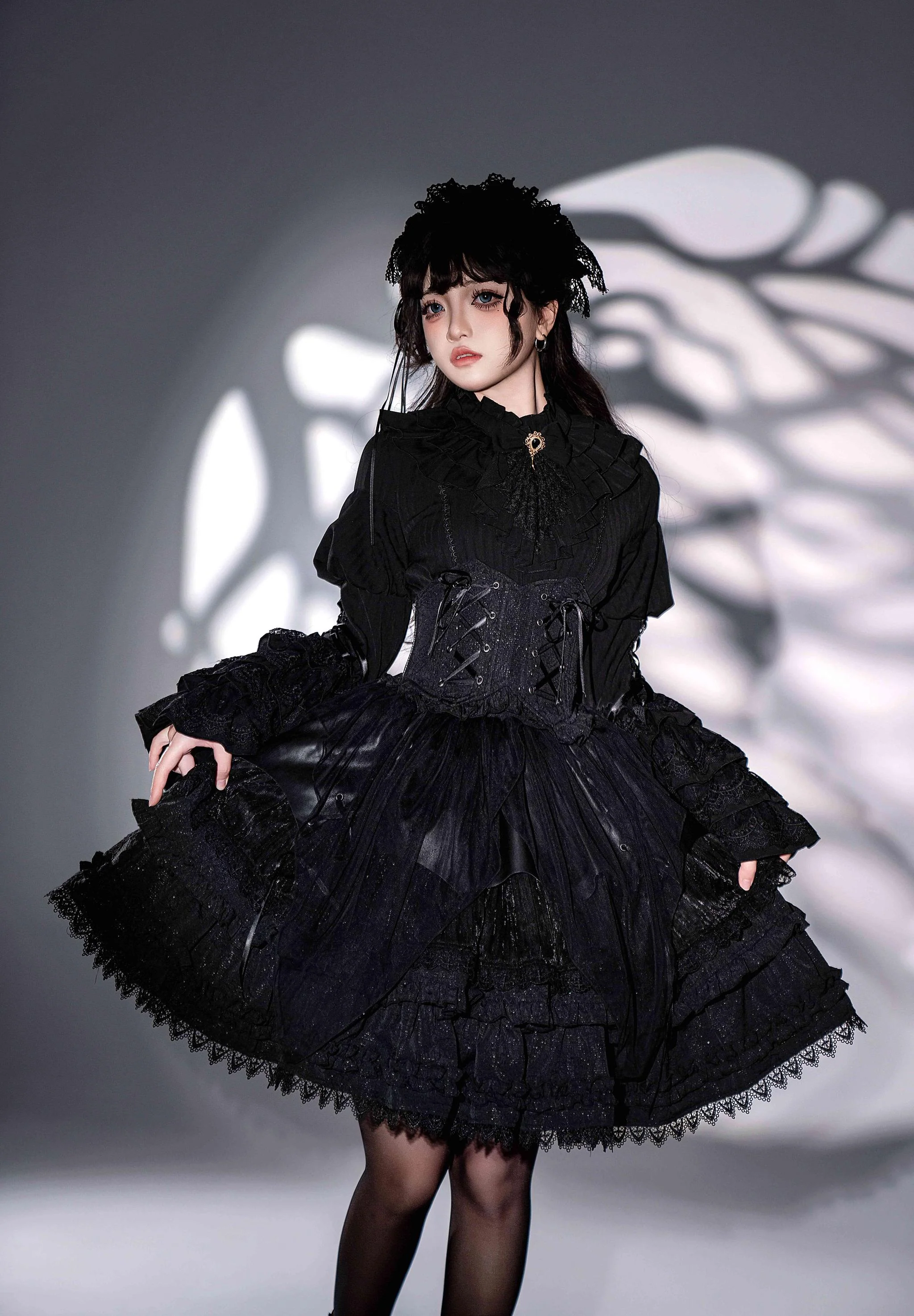 Good and Evil Angel - Gothic Lolita SK, Retro Princess Sleeve Blouse - Image 6