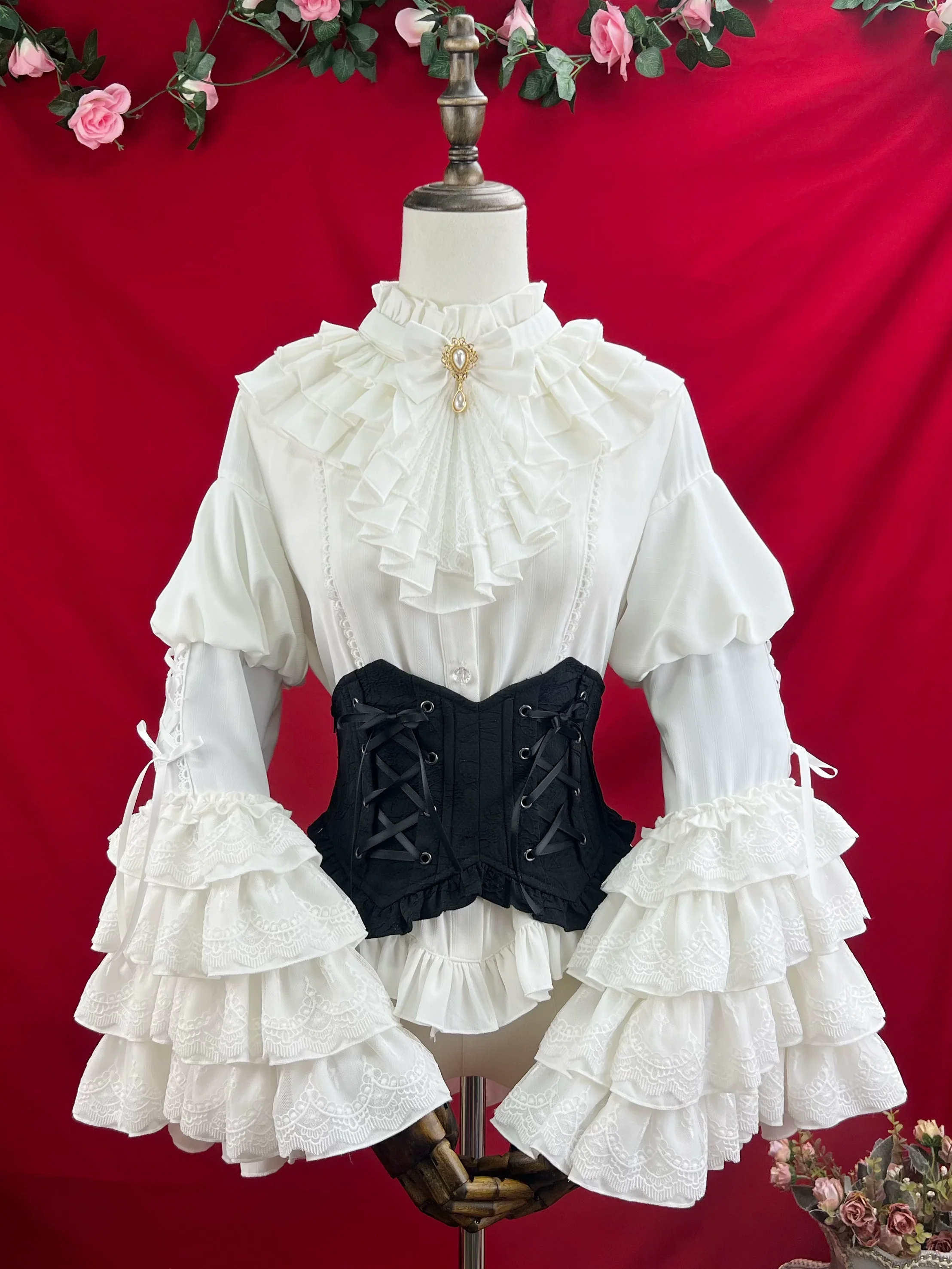 Good and Evil Angel - Gothic Lolita SK, Retro Princess Sleeve Blouse - Image 60