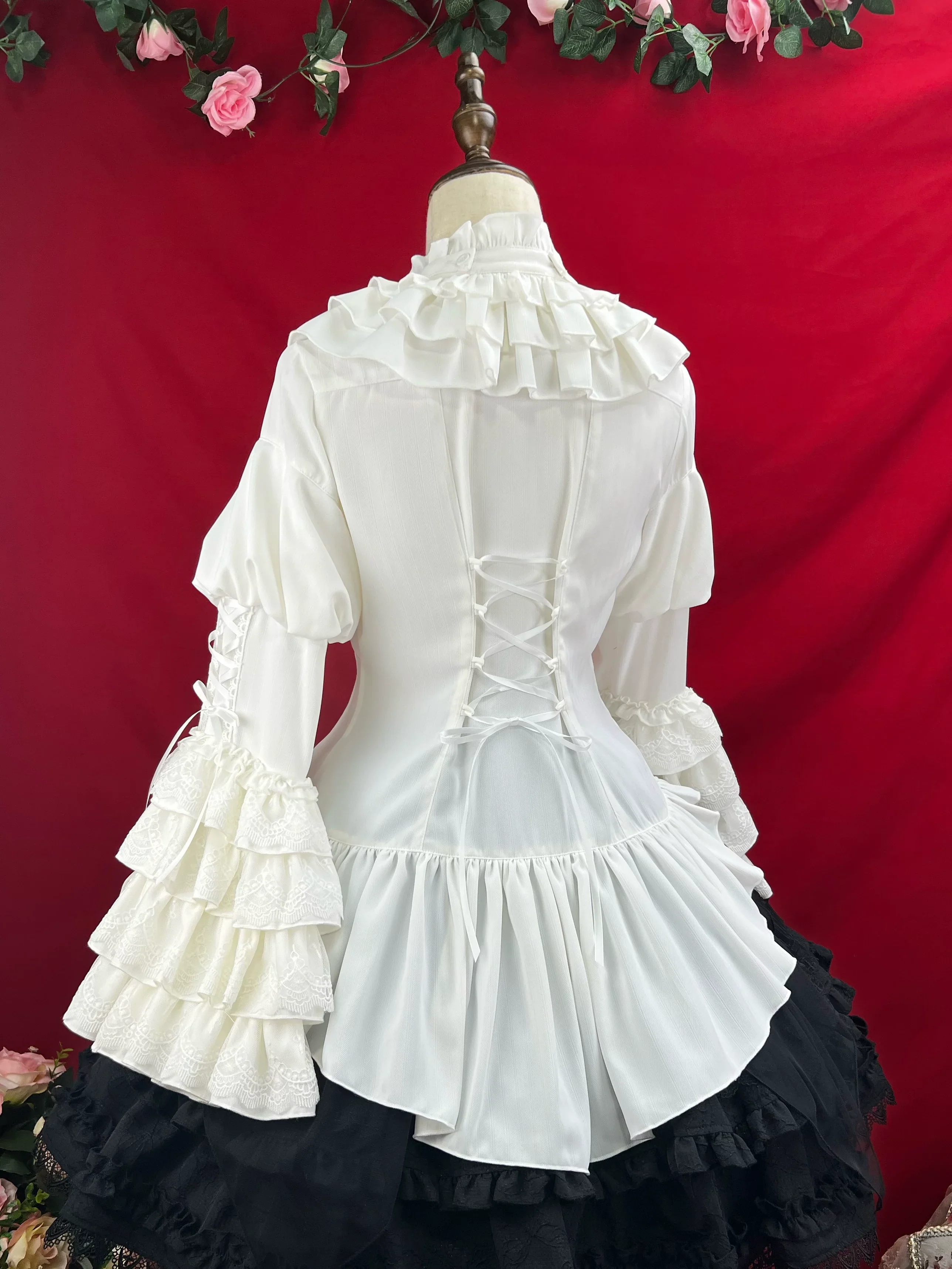 Good and Evil Angel - Gothic Lolita SK, Retro Princess Sleeve Blouse - Image 61
