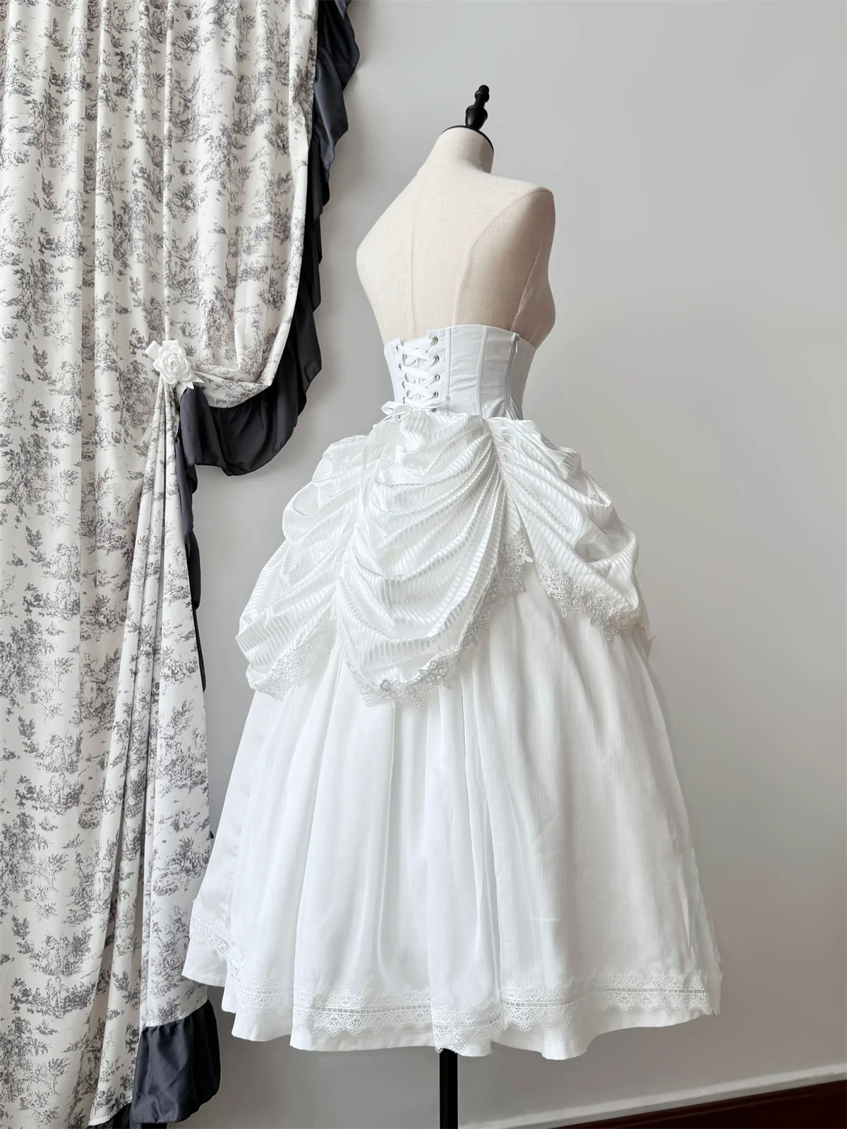 Muppet Mind Ben - Dreaming - Gothic Lolita Skirt Fishbone Long Skirt Ruffled Hem - Image 8