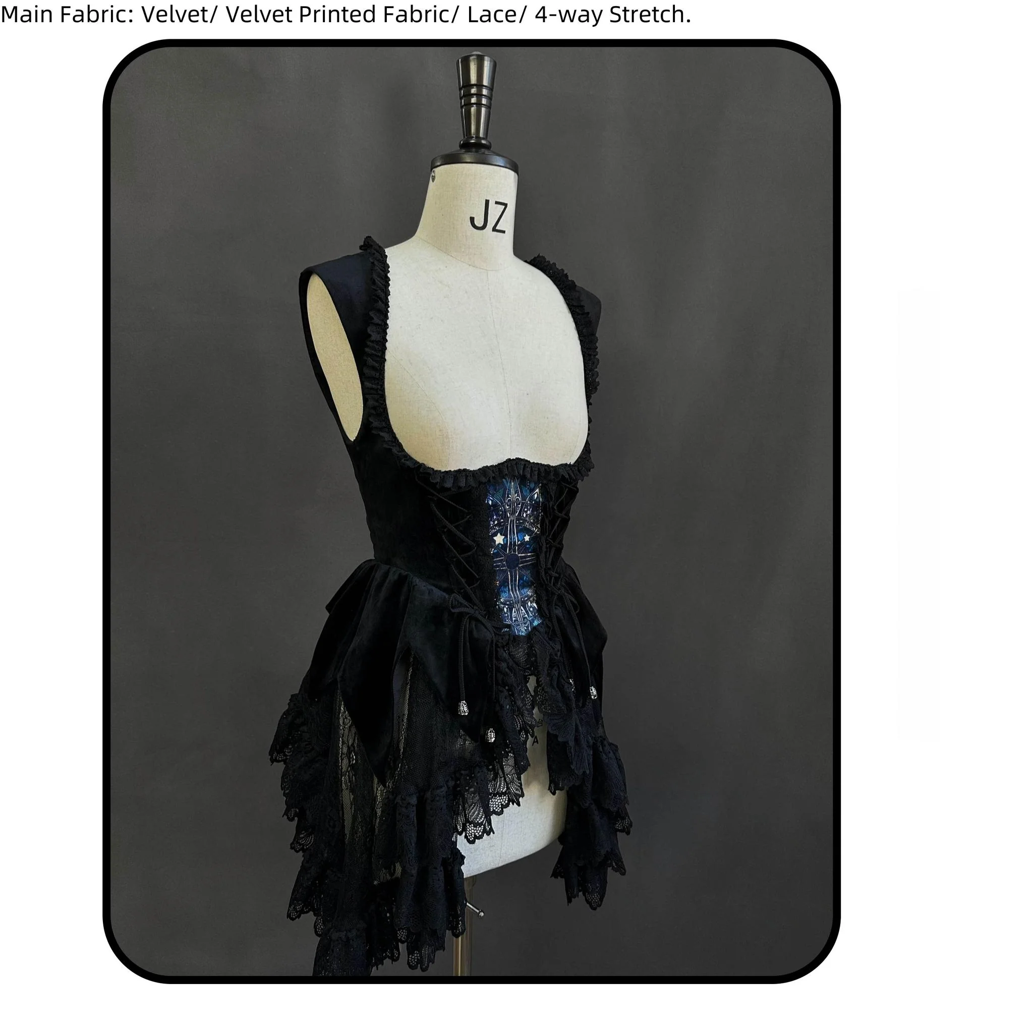 Night Traveler - Gothic Lolita Skirt Long Coat Long-Sleeved Shirt and Bustier - Image 43