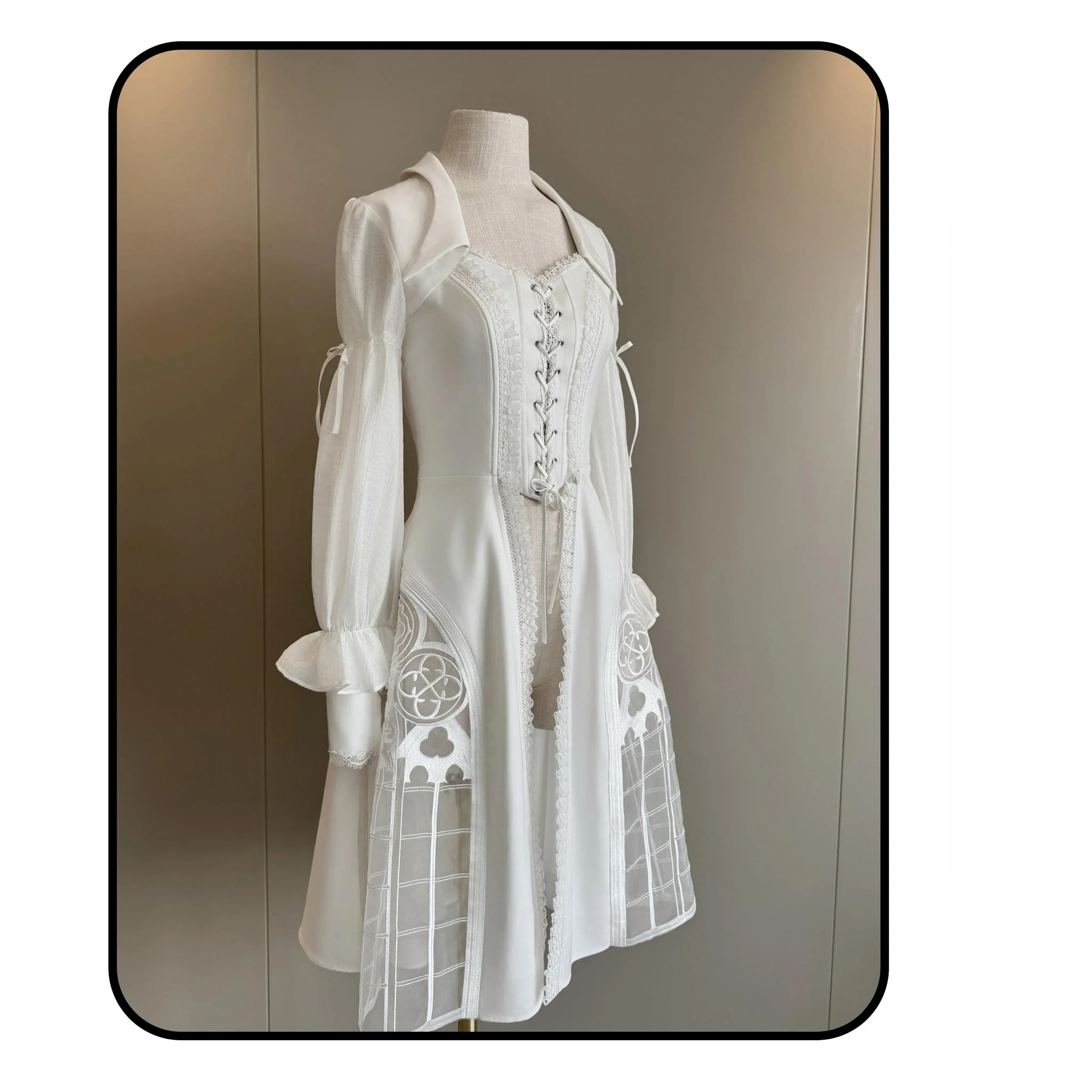 Night Traveler - Gothic Lolita Skirt Outfit Long Coat Shirt and Bustier Set - Image 34