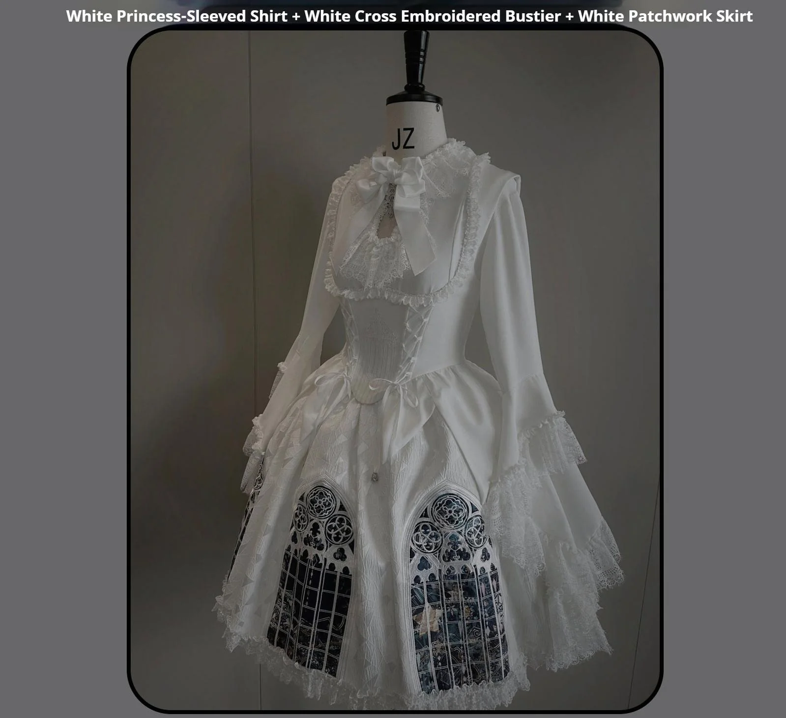Night Traveler - Gothic Lolita Skirt Outfit Long Coat Shirt and Bustier Set - Image 37