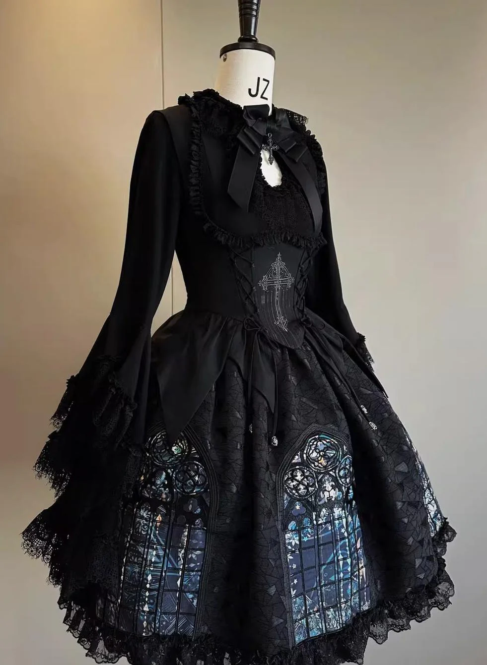 Night Traveler - Gothic Lolita Skirt Outfit Long Coat Shirt and Bustier Set - Image 47