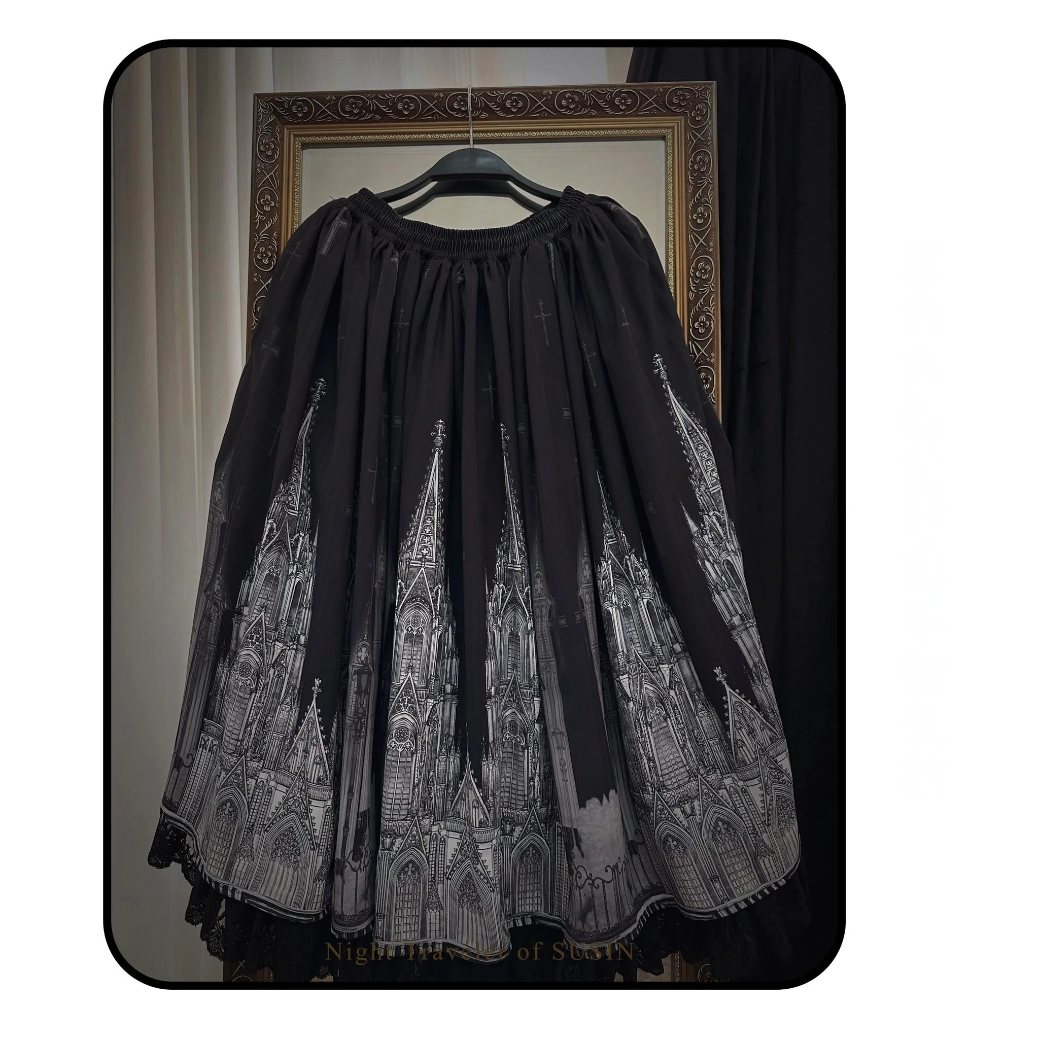 Night Traveler - Gothic Lolita Skirt Outfit Long Coat Shirt and Bustier Set - Image 57