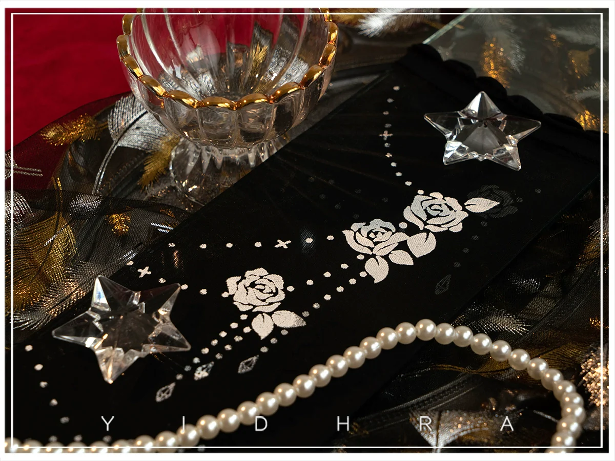 Yidhra - Nightingale and Rose - Gothic Lolita Socks Rose Lace Socks - Image 10