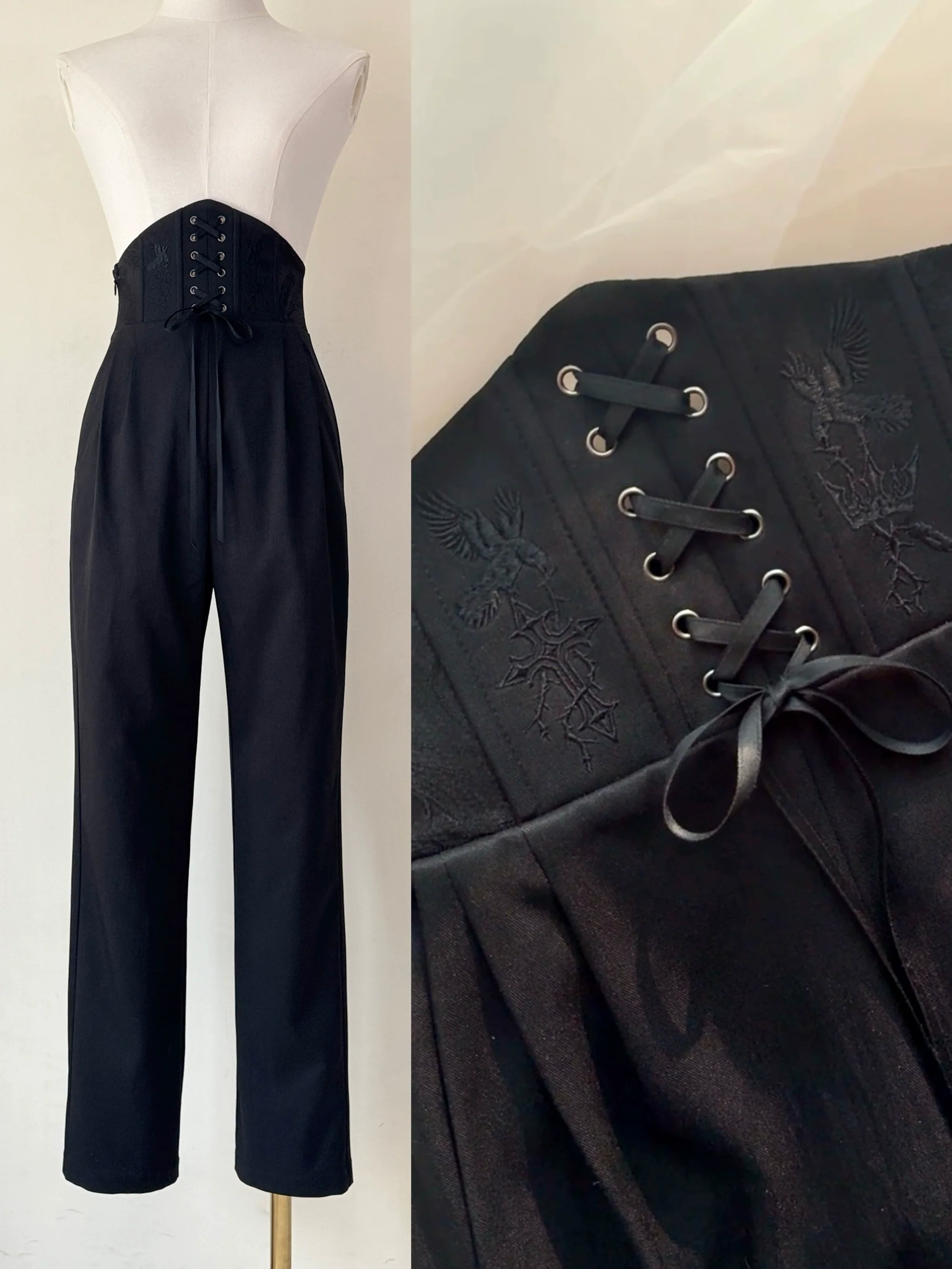 Silent Mars - Raven Crown - Gothic Lolita Suit Shirt Military Coat Skirt and Pants - Image 15