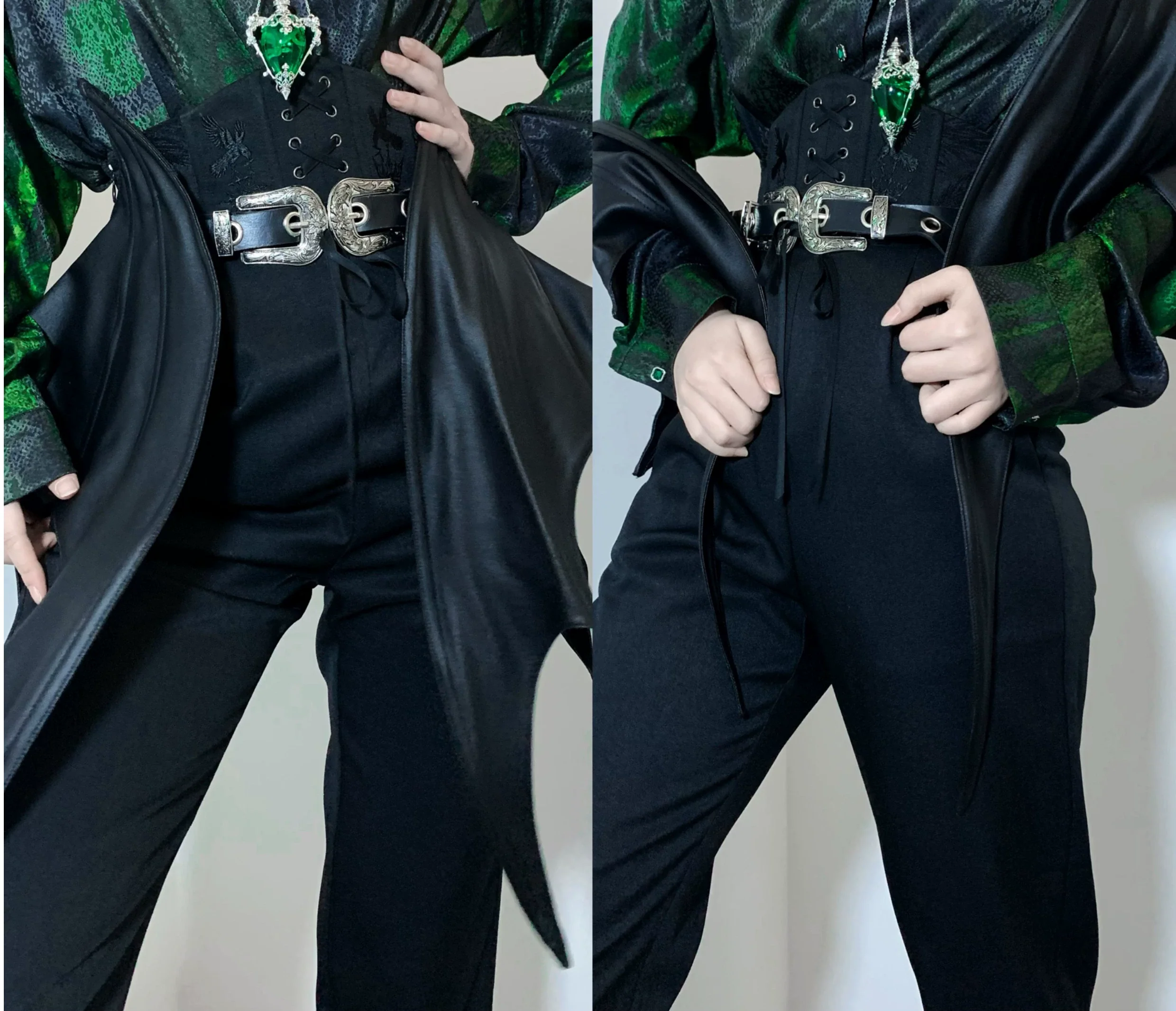 Silent Mars - Raven Crown - Gothic Lolita Suit Shirt Military Coat Skirt and Pants - Image 17