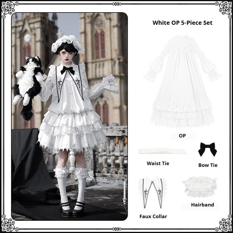 Dawn Bell & Dusk Song - Gothic Lolita Velvet OP Dress, Back Zipper - Image 26