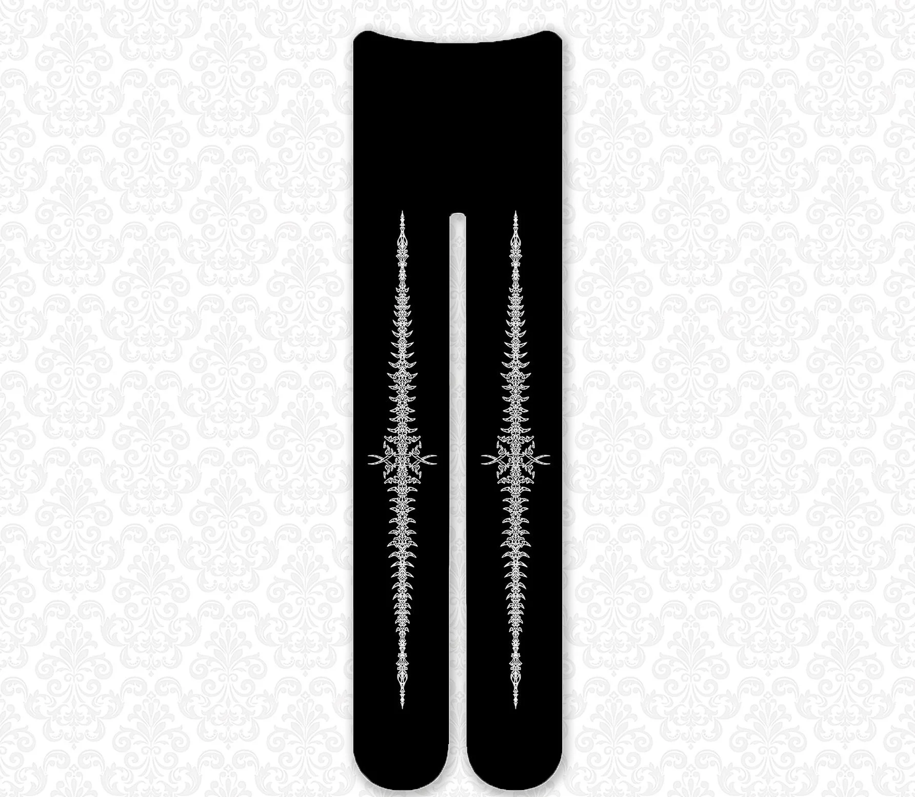 DuskProphecy - Coccyx - Gothic Lolita Velvet Pantyhose, Tailbone Print - Image 4