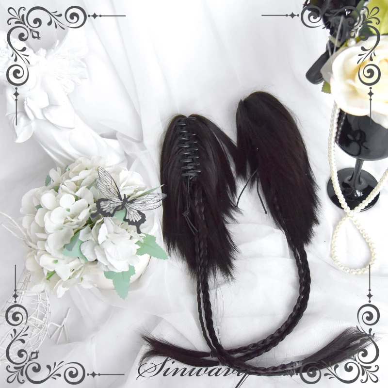 Sinwavy - Gothic Lolita Wig Black Natural Hair With Ponytails & Braids - Image 12