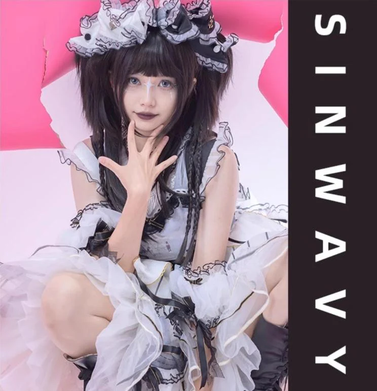 Sinwavy - Gothic Lolita Wig Black Natural Hair With Ponytails & Braids - Image 2