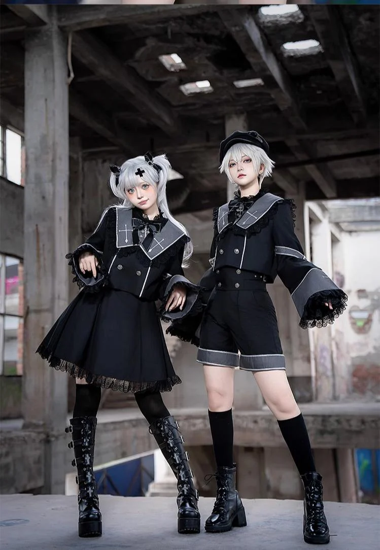 Rules of the Otherworld - Gothic Ouji Lolita Shorts Set with Embroidery Jacket
