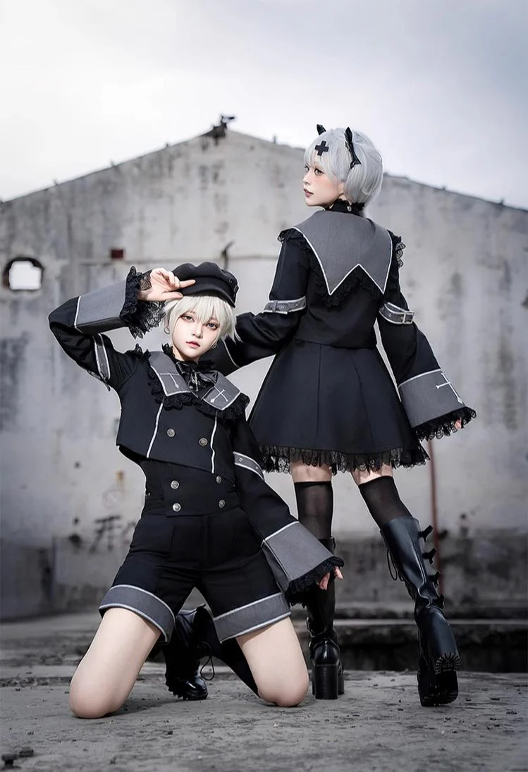 Rules of the Otherworld - Gothic Ouji Lolita Shorts Set with Embroidery Jacket - Image 15