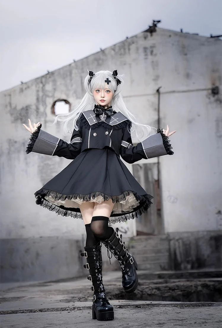 Rules of the Otherworld - Gothic Ouji Lolita Shorts Set with Embroidery Jacket - Image 21