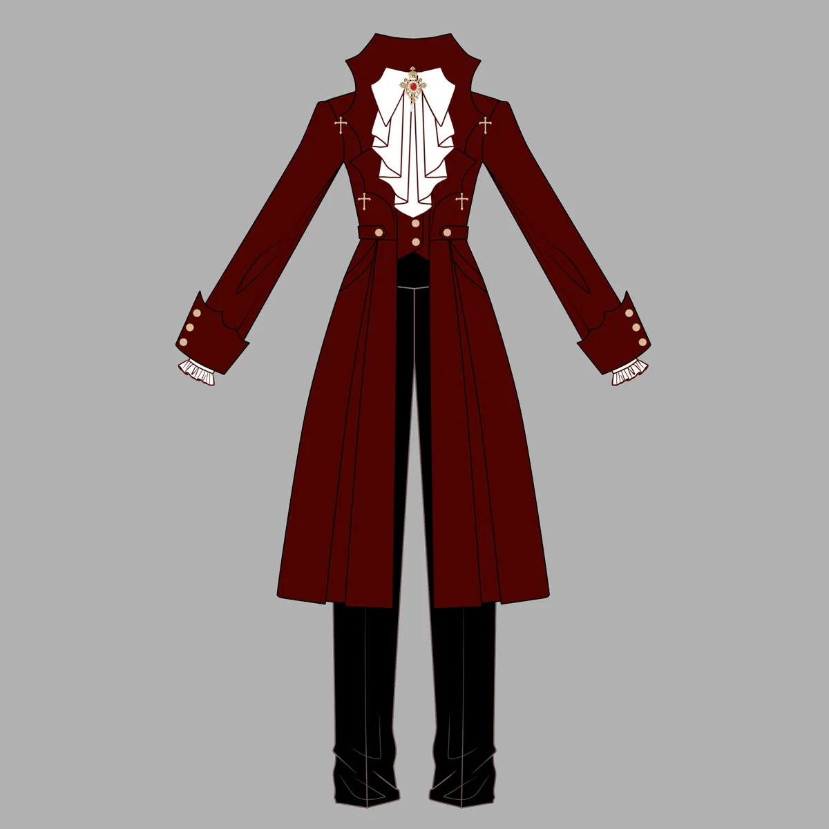 The Legend of Dracula - Gothic Ouji Lolita Winter Coat Set - Image 18