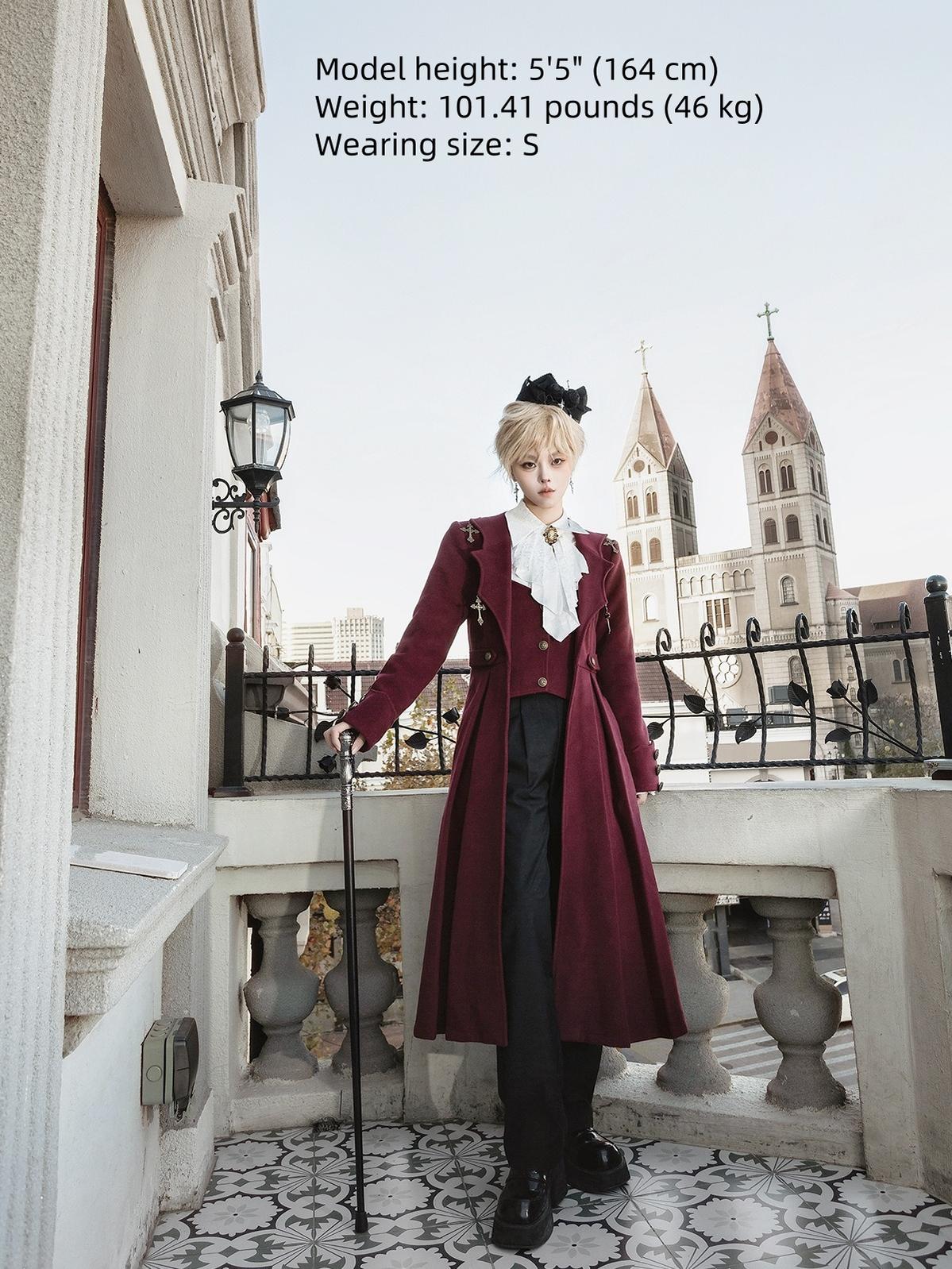 The Legend of Dracula - Gothic Ouji Lolita Winter Coat Set - Image 5