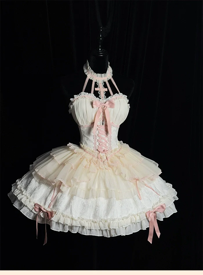 Alice Girl - Cross - Gothic Princess Lolita Corset with Multiple Layers Hem - Image 14