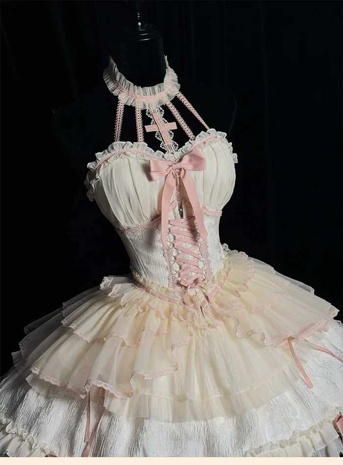 Alice Girl - Cross - Gothic Princess Lolita Corset with Multiple Layers Hem - Image 15