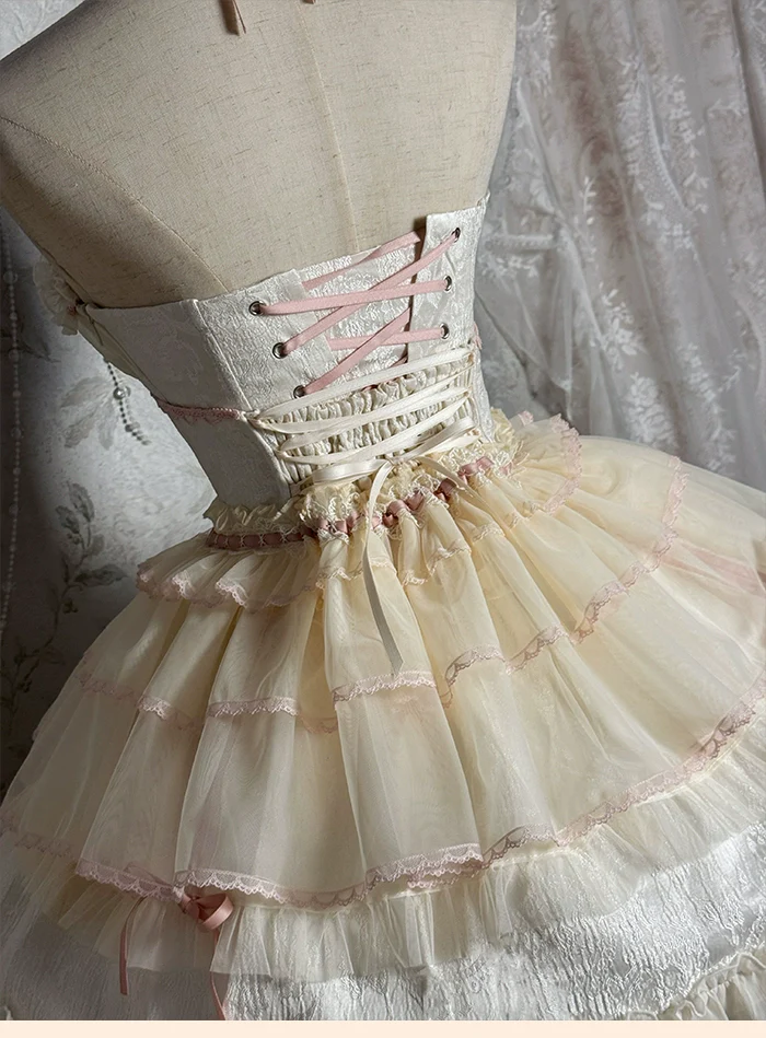Alice Girl - Cross - Gothic Princess Lolita Corset with Multiple Layers Hem - Image 16