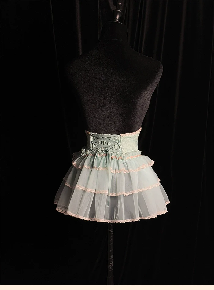 Alice Girl - Cross - Gothic Princess Lolita Corset with Multiple Layers Hem - Image 23