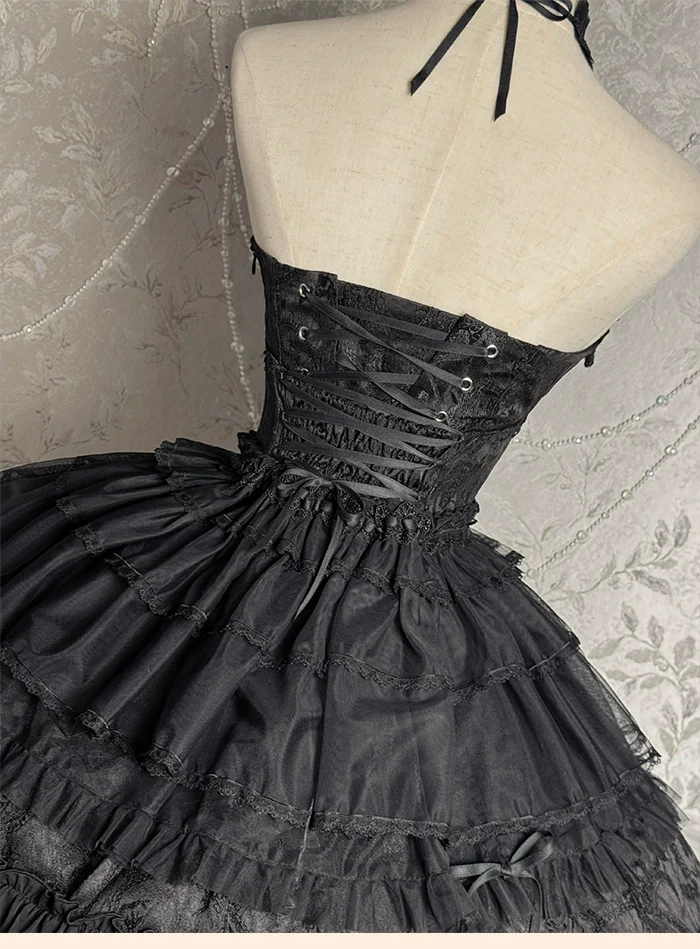 Alice Girl - Cross - Gothic Princess Lolita Corset with Multiple Layers Hem - Image 26